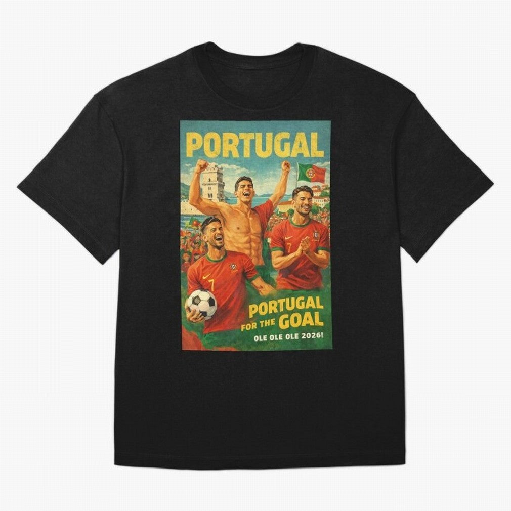 Portugal Lisbon Bel¨¦m Tower Cristiano Ronaldo FIFA World Cup Football Celebration Oversized T-Shirt Bring Home the FIFA World Cup 2026 Group Stage Journey through Neymar, Haaland and Cristiano Ronaldo Highlights, Portugal Pride, Tournament Hype,