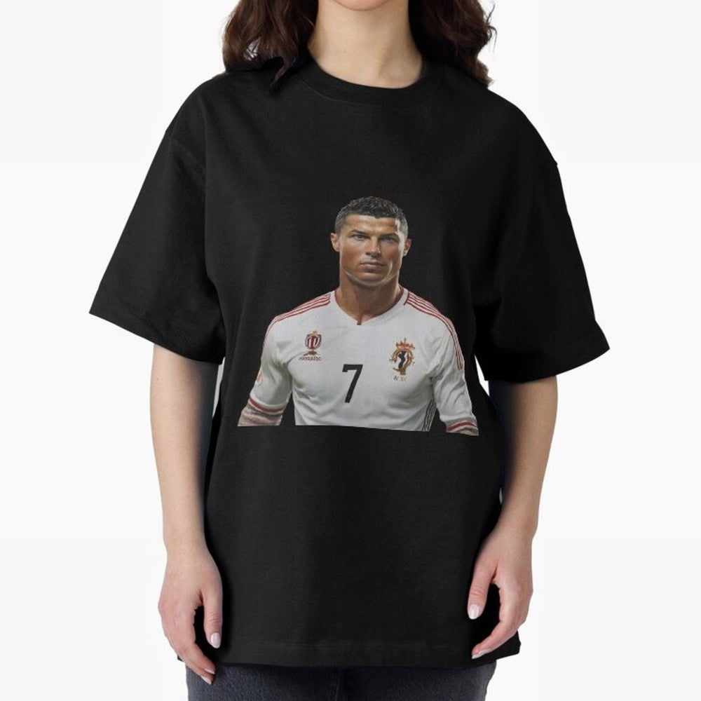 Sticker Ronaldo 2024 Oversized T-Shirt Share FIFA World Cup 2026 for Fans of Cristiano Ronaldo, Haaland and CR7 and Brazil, Portugal and Argentina, Bringing Classic Soccer Heritage, Championship Pressure, Fan Loyalty and International Pride; Ideal