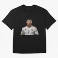 Sticker Ronaldo 2024 Oversized T-Shirt Share FIFA World Cup 2026 for Fans of Cristiano Ronaldo, Haaland and CR7 and Brazil, Portugal and Argentina, Bringing Classic Soccer Heritage, Championship Pressure, Fan Loyalty and International Pride; Ideal