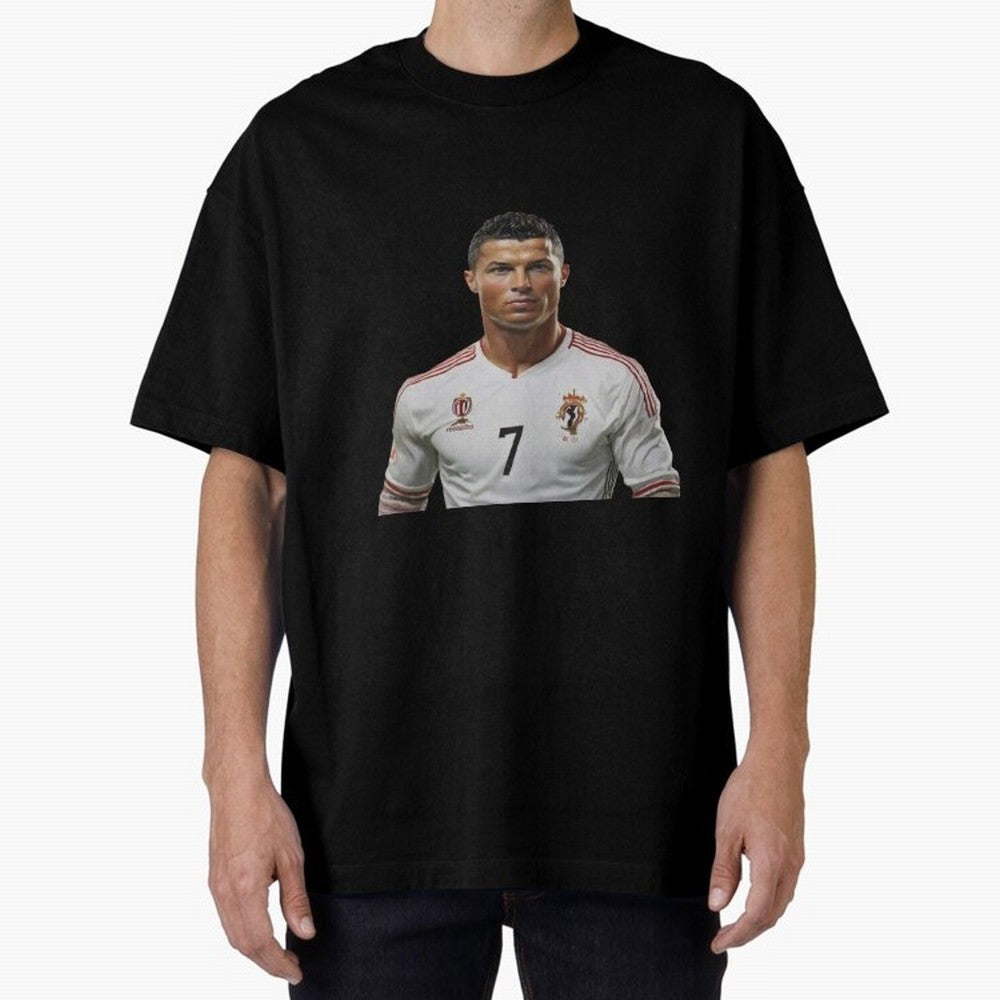 Sticker Ronaldo 2024 Oversized T-Shirt Share FIFA World Cup 2026 for Fans of Cristiano Ronaldo, Haaland and CR7 and Brazil, Portugal and Argentina, Bringing Classic Soccer Heritage, Championship Pressure, Fan Loyalty and International Pride; Ideal