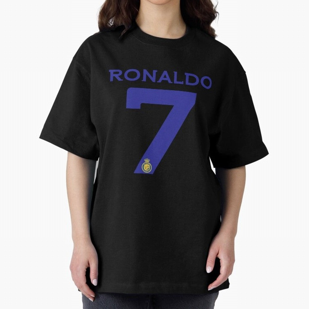 Ronaldo 7 Al-Nassr Football Club - Oversized T-Shirt Stand Out with Spirit from Global Football Passion for FIFA World Cup 2026 Group Stage, Highlighting Messi, Neymar and Mbappe, Argentina, Stadium Memories, Football Loyalty, International Chants