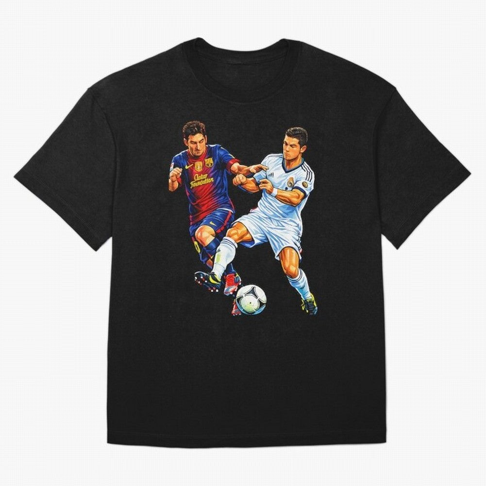 2 GOATS Oversized T-Shirt Celebrate Rivalries and Pride in FIFA World Cup 2026 USA Canada Mexico for Fans of Messi and Cristiano Ronaldo and Argentina, Bringing Football History, Final Match Energy, Crowd Noise and Once in a Lifetime Moments;