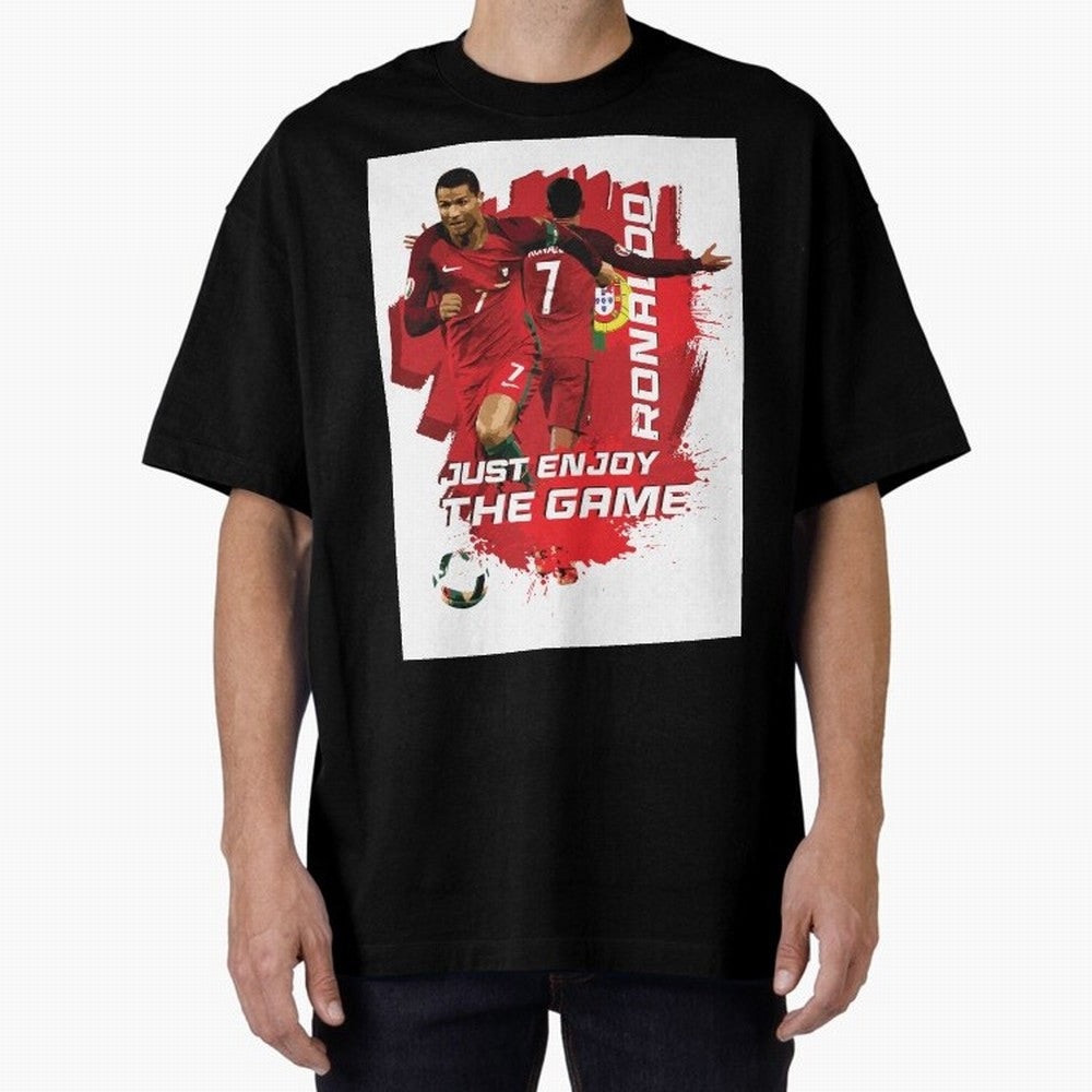 Cristiano Ronaldo Oversized T-Shirt Relive Global Football Passion for FIFA World Cup 2026 Group Stage, Connected to Cristiano Ronaldo, Haaland and CR7, France, Retro Football Energy, Iconic Rivalries, Trophy Chase Drama and Stadium Atmosphere;