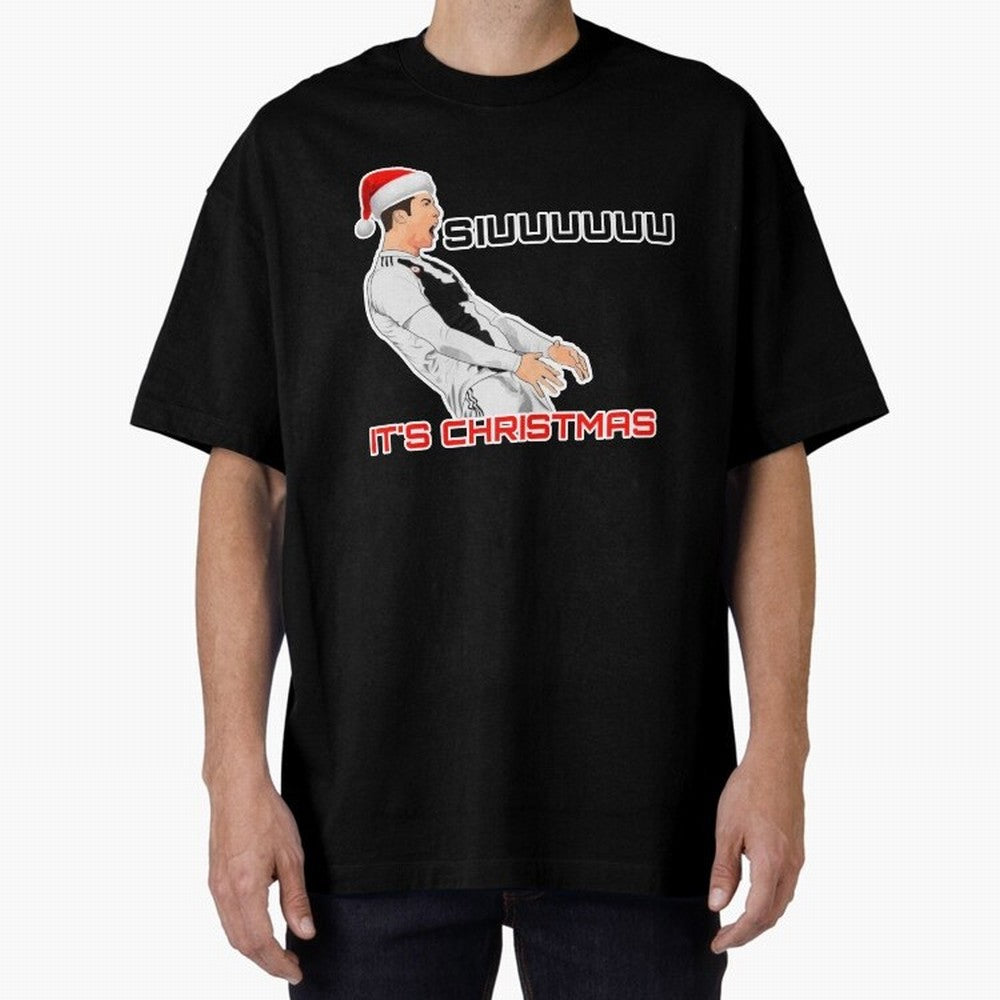 Siuuuuuu CR7 Christmas funny Oversized T-Shirt Celebrate Fan Culture around the FIFA World Cup 2026 Journey through Cristiano Ronaldo Highlights, France and Portugal Pride, Championship Spirit, Famous Goals, Roaring Crowds and International