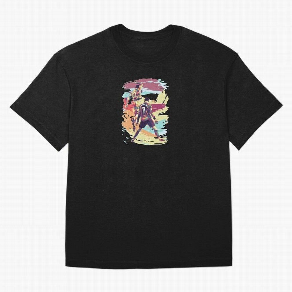 Illustration Cristiano Ronaldo CR7 Oversized T-Shirt Honor Champions and Dreams in FIFA World Cup 2026 Highlighting Messi, Neymar and Mbappe, France and Portugal Energy, Fan Favorite Moments, National Team Passion, Big Match Drama and Soccer