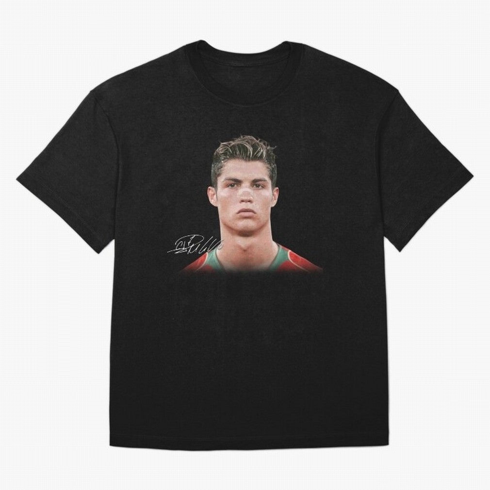 Cristiano Ronaldo T-Shirt Big Face Young Ronaldo Graphic Tee Oversized T-Shirt Stand with the FIFA World Cup 2026 Journey through Messi and Cristiano Ronaldo Highlights, Germany Pride, Championship Spirit, Famous Goals, Roaring Crowds and