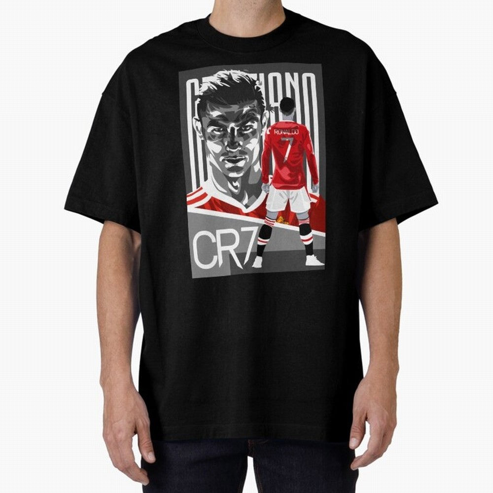 Cristiano Ronaldo in Red Oversized T-Shirt Get Ready for FIFA World Cup 2026 USA Canada Mexico Spirit, Inspired by Argentina, Messi and Cristiano Ronaldo, Global Supporter Spirit, Legendary Goals, National Colors and Tournament Celebration; Created