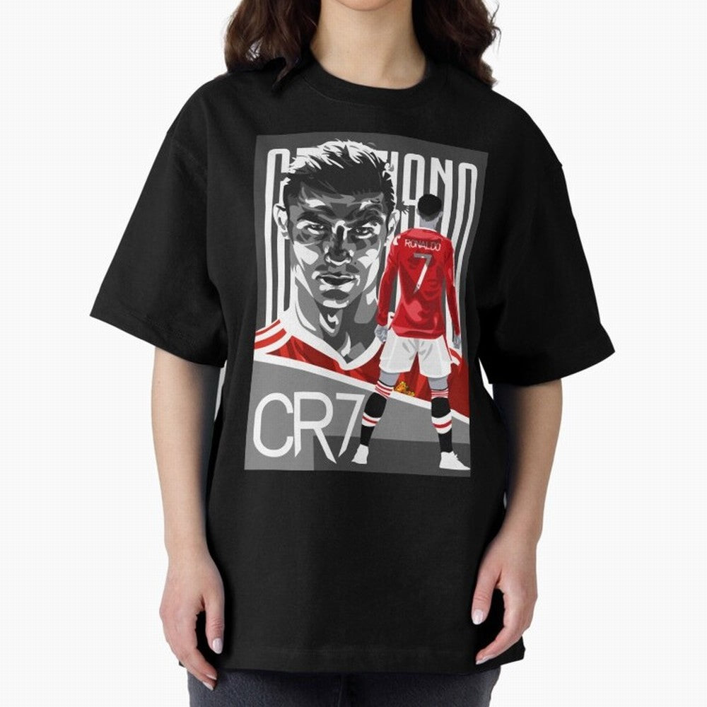 Cristiano Ronaldo in Red Oversized T-Shirt Get Ready for FIFA World Cup 2026 USA Canada Mexico Spirit, Inspired by Argentina, Messi and Cristiano Ronaldo, Global Supporter Spirit, Legendary Goals, National Colors and Tournament Celebration; Created