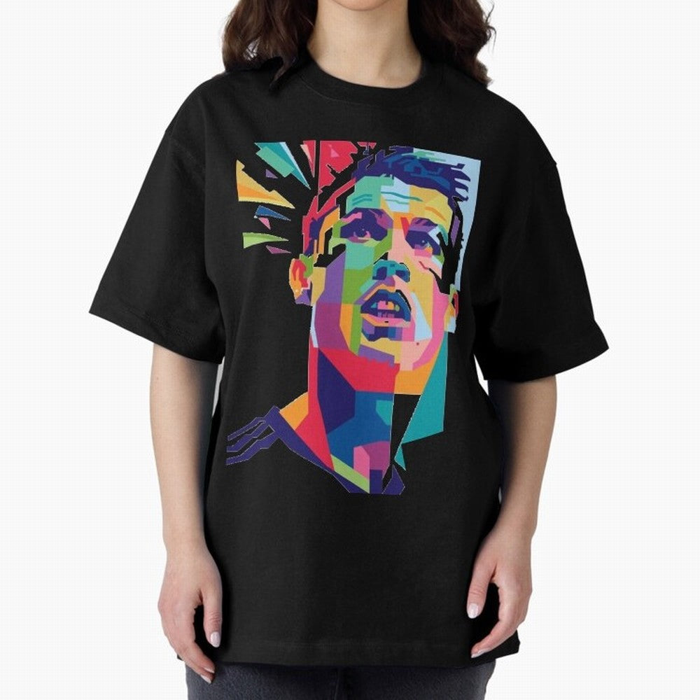 CR7 Sketch Oversized T-Shirt Follow the Final Road of FIFA World Cup 2026 Spirit, Capturing France and Portugal, Messi and Cristiano Ronaldo, Goal Celebration Energy, Supporter Heritage, Football Icons and Worldwide Tournament Joy; Ideal for Fans