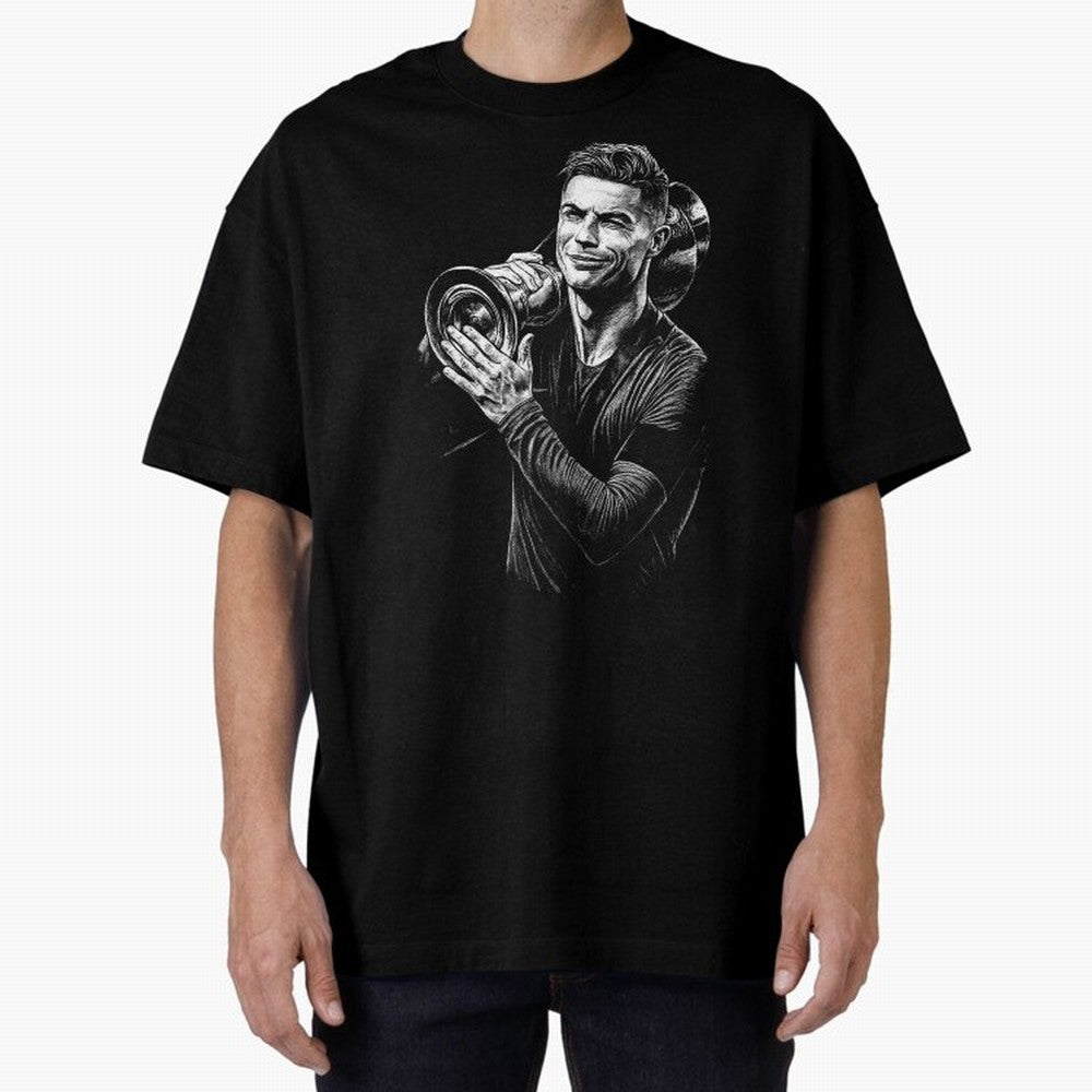 Cristiano Ronaldo Nations League Cup Oversized T-Shirt Bring Retro Soccer Energy to Match Day Hype around FIFA World Cup 2026 Group Stage, Haaland and Mbappe, Argentina, France and Brazil, Championship Spirit, Famous Goals, Roaring Crowds and
