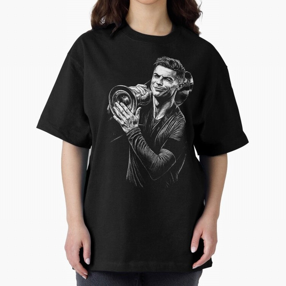 Cristiano Ronaldo Nations League Cup Oversized T-Shirt Bring Retro Soccer Energy to Match Day Hype around FIFA World Cup 2026 Group Stage, Haaland and Mbappe, Argentina, France and Brazil, Championship Spirit, Famous Goals, Roaring Crowds and