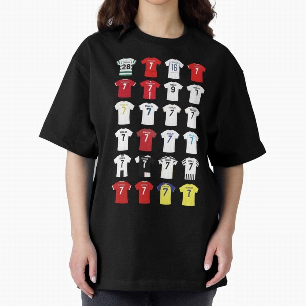 Cristiano Ronaldo Football Oversized T-Shirt Represent Football Lovers during FIFA World Cup 2026 Group Stage Made for Mbappe and Neymar, Germany Energy, Classic Soccer Heritage, Championship Pressure, Fan Loyalty and International Pride; Great for