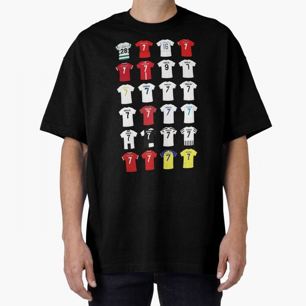Cristiano Ronaldo Football Oversized T-Shirt Represent Football Lovers during FIFA World Cup 2026 Group Stage Made for Mbappe and Neymar, Germany Energy, Classic Soccer Heritage, Championship Pressure, Fan Loyalty and International Pride; Great for