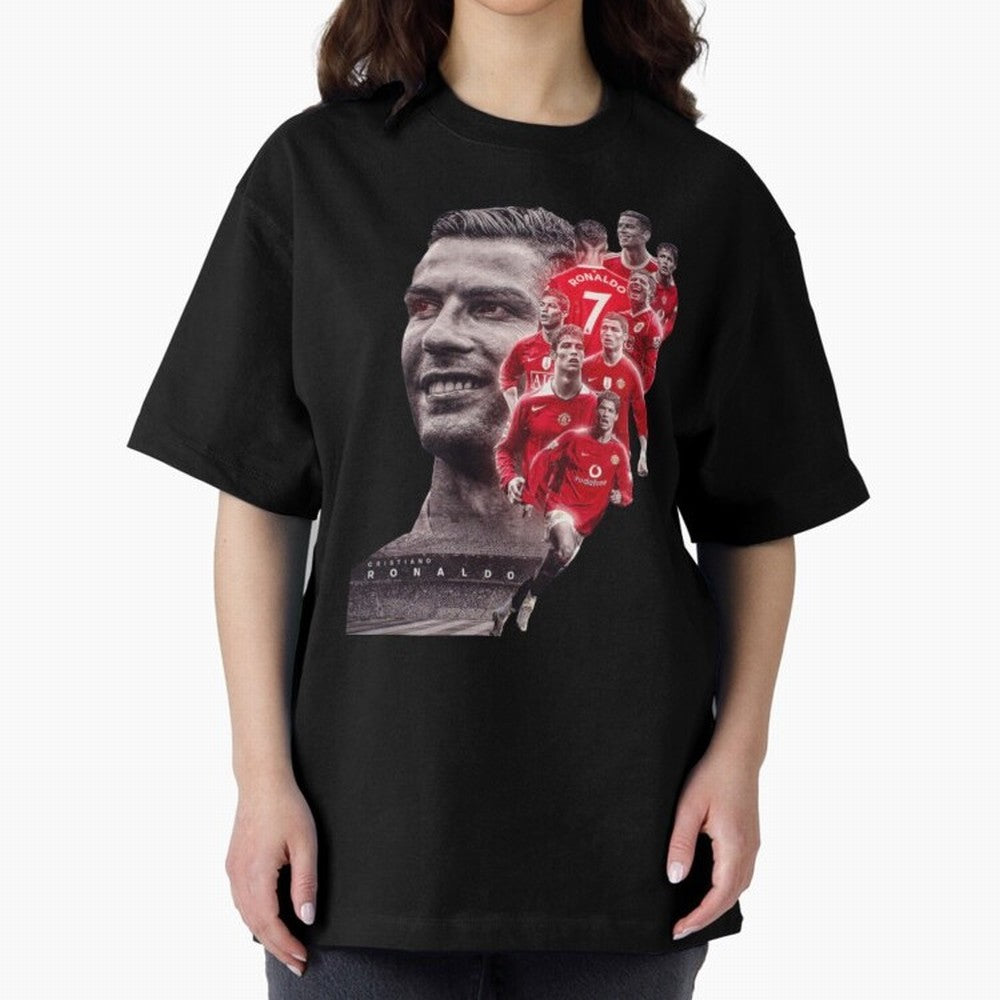 ronaldo Oversized T-Shirt Support the Legends of FIFA World Cup 2026 with Messi and Cristiano Ronaldo, England Energy, Football Passion, Legendary Performances, Festival Vibes and Supporter Community; Made for Die Hard Supporters, Soccer Lovers,