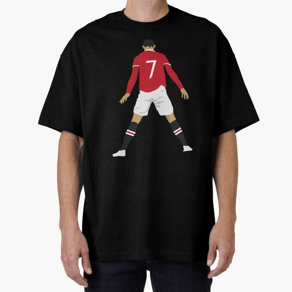 CR7 Man U SIIIIIUUUUUUU (Celebration) Oversized T-Shirt Bring Legendary Rivalry Energy to Global Football Passion for FIFA World Cup 2026 USA Canada Mexico, Centered on Messi, Neymar and Mbappe, France, Vintage Soccer Flavor, Modern Football Stars,