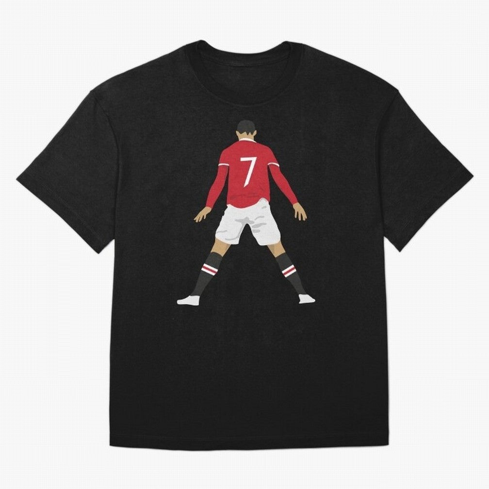 CR7 Man U SIIIIIUUUUUUU (Celebration) Oversized T-Shirt Bring Legendary Rivalry Energy to Global Football Passion for FIFA World Cup 2026 USA Canada Mexico, Centered on Messi, Neymar and Mbappe, France, Vintage Soccer Flavor, Modern Football Stars,