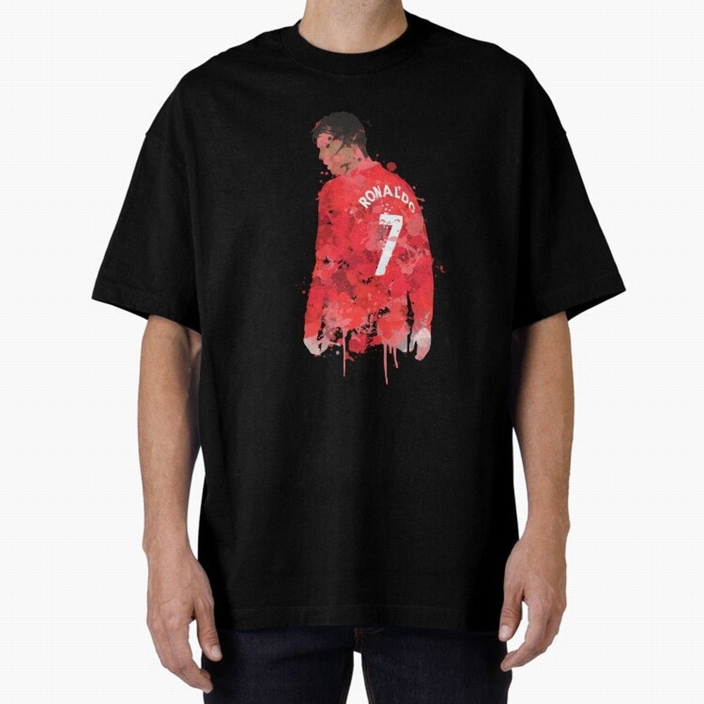 Cristiano Ronaldo - Manchester United Legend Art Oversized T-Shirt Enjoy the Biggest Football Party of FIFA World Cup 2026 Group Stage with Neymar, France Energy, Football History, Final Match Energy, Crowd Noise and Once in a Lifetime Moments;