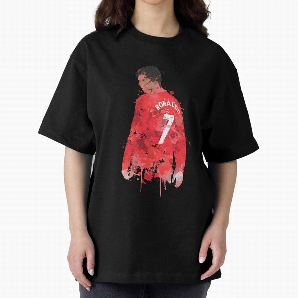 Cristiano Ronaldo - Manchester United Legend Art Oversized T-Shirt Enjoy the Biggest Football Party of FIFA World Cup 2026 Group Stage with Neymar, France Energy, Football History, Final Match Energy, Crowd Noise and Once in a Lifetime Moments;