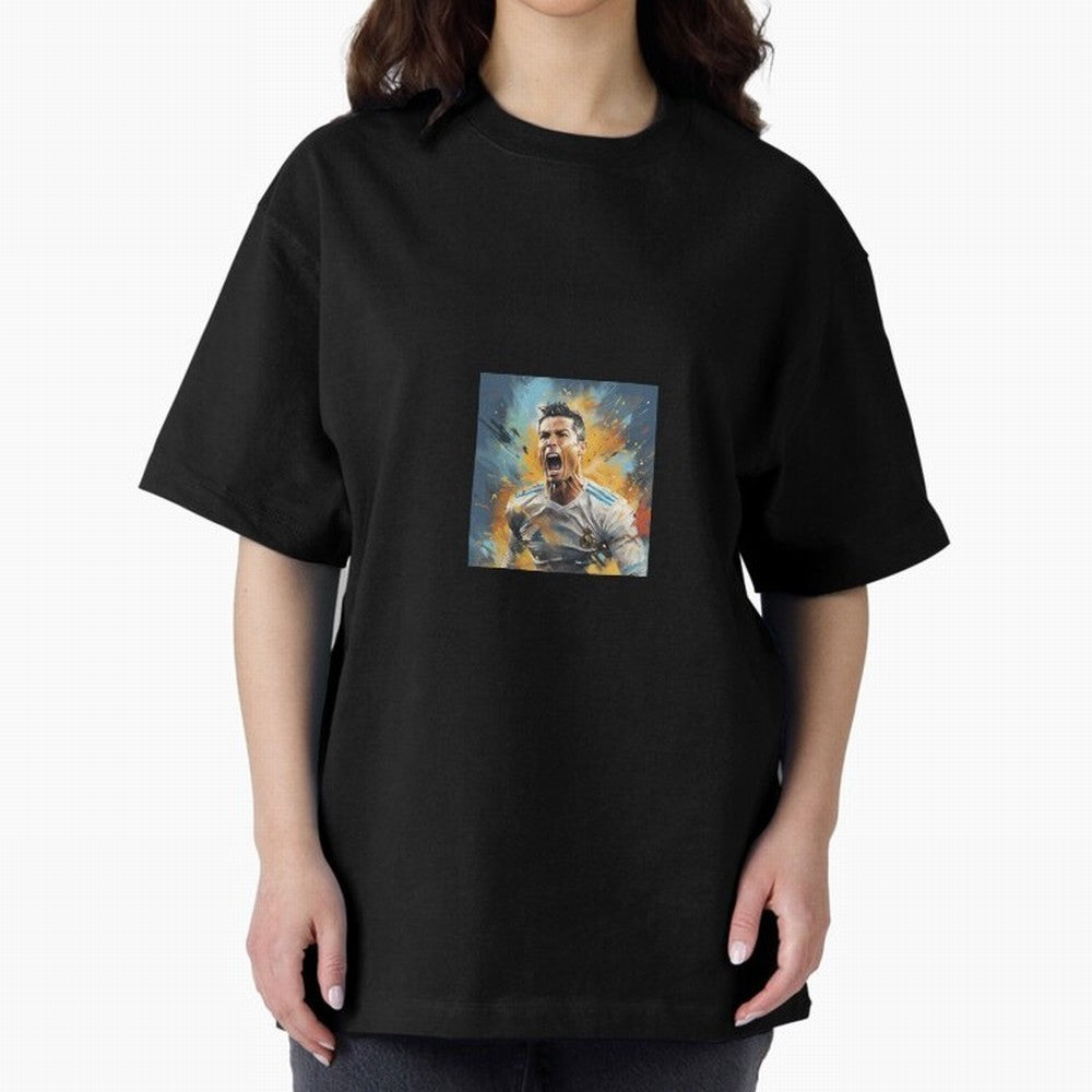 Cristiano Ronaldo Oversized T-Shirt Honor the Football Icons of FIFA World Cup 2026 Group Stage for Fans of Messi, Neymar and Mbappe and Germany, Bringing Fan Favorite Moments, National Team Passion, Big Match Drama and Soccer History; Perfect for
