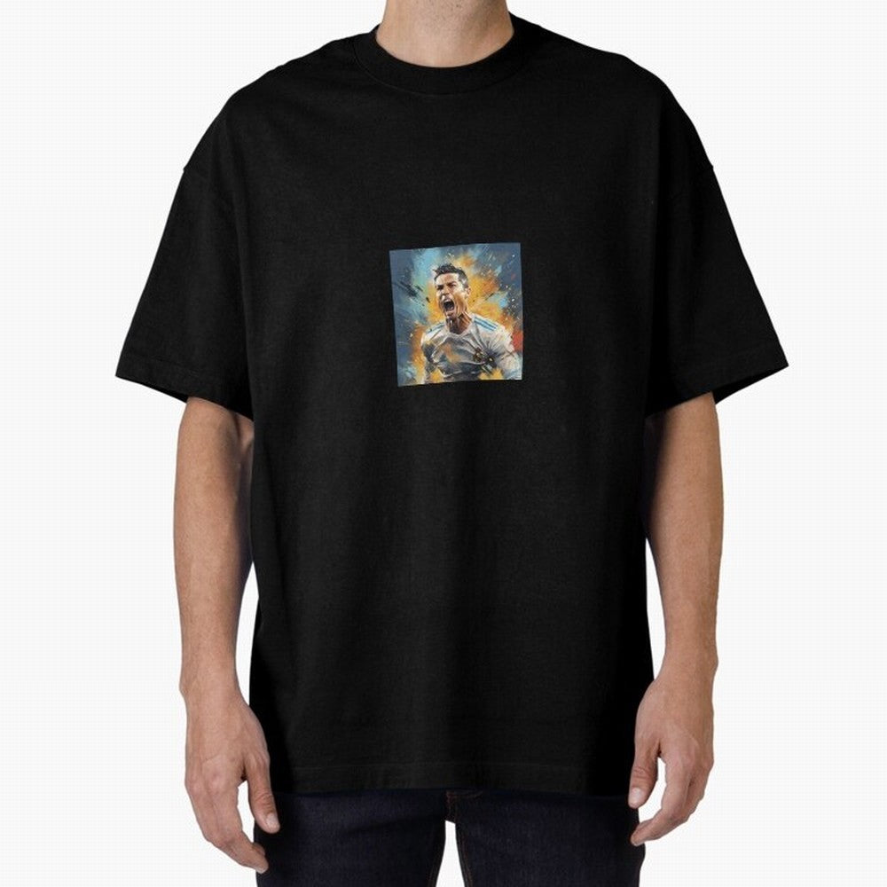 Cristiano Ronaldo Oversized T-Shirt Honor the Football Icons of FIFA World Cup 2026 Group Stage for Fans of Messi, Neymar and Mbappe and Germany, Bringing Fan Favorite Moments, National Team Passion, Big Match Drama and Soccer History; Perfect for