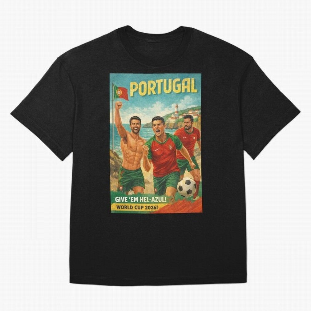 Portugal Hel-Azul Spirit at Cabo da Roca and Bel¨¦m Tower for FIFA World Cup 2026 Oversized T-Shirt Enjoy the Biggest Football Party of the FIFA World Cup 2026 Journey through Neymar Highlights, Argentina Pride, Match Day Excitement, Supporter