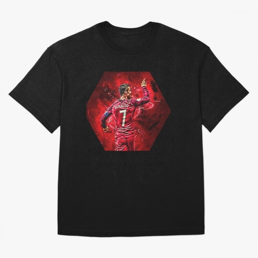 CR7 Art Oversized T-Shirt Represent FIFA World Cup 2026 Spirit, Highlighting Portugal, Spain and Germany, Neymar, Haaland and Cristiano Ronaldo, Champion Mindset, Group Stage Buzz, Knockout Tension and Passionate Fan Culture; Great for Watch