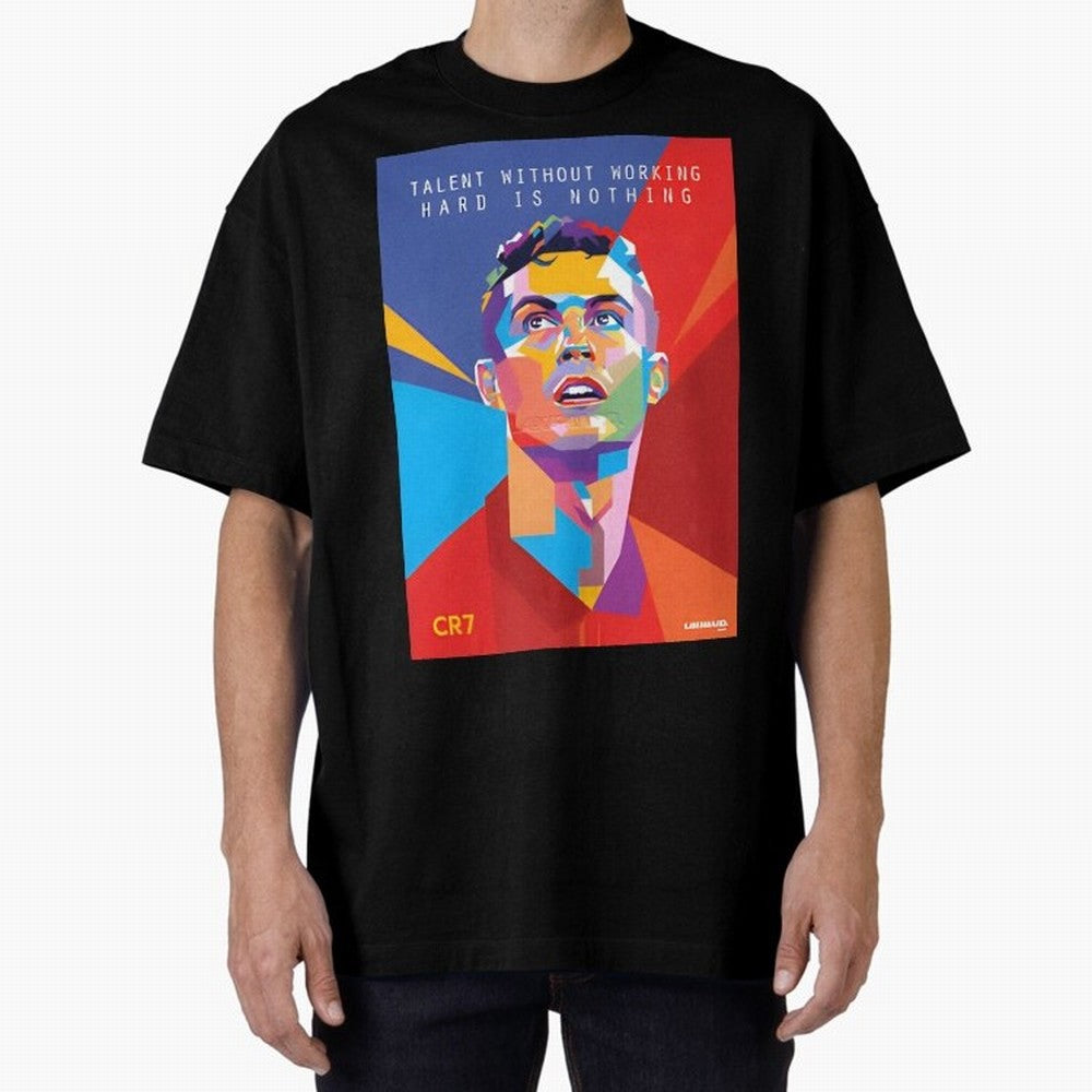 Cristiano Ronaldo Oversized T-Shirt Celebrate the Stars of the FIFA World Cup 2026 Journey through Neymar, Haaland and Cristiano Ronaldo Highlights, Brazil Pride, Stadium Memories, Football Loyalty, International Chants and Championship Tradition;