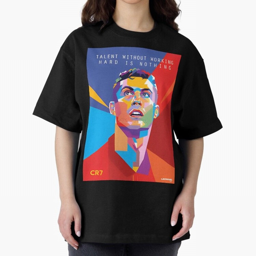 Cristiano Ronaldo Oversized T-Shirt Celebrate the Stars of the FIFA World Cup 2026 Journey through Neymar, Haaland and Cristiano Ronaldo Highlights, Brazil Pride, Stadium Memories, Football Loyalty, International Chants and Championship Tradition;