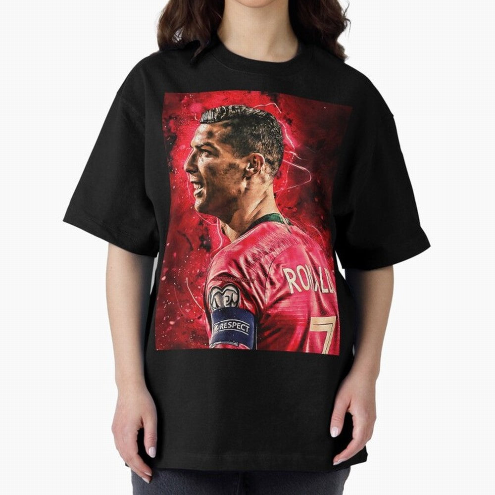 R-o-n-a-l-d-o Design Wallpaper Oversized T-Shirt Celebrate the Biggest Stage of FIFA World Cup 2026 for Fans of Messi, Neymar and Mbappe and Argentina, France and Brazil, Bringing Classic Soccer Heritage, Championship Pressure, Fan Loyalty and