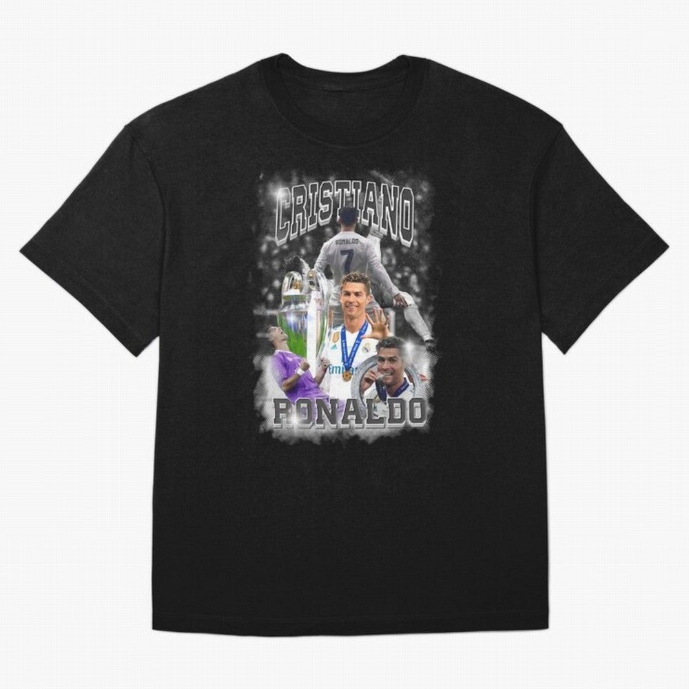 Cristiano Ronaldo Oversized T-Shirt Build FIFA World Cup 2026 USA Canada Mexico Spirit, Built around Spain, Cristiano Ronaldo, Vintage Soccer Flavor, Modern Football Stars, National Flags and Final Night Emotion; Ideal for Football Dads, Football