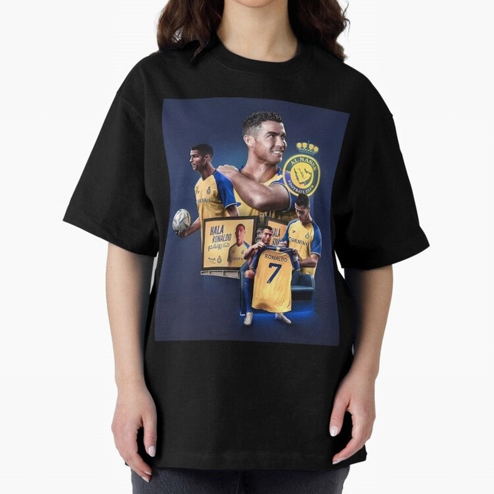 Art Cristiano Ronaldo Wallpaper Oversized T-Shirt Celebrate Football Heritage in the FIFA World Cup 2026 Journey through Neymar Highlights, Portugal Pride, Stadium Memories, Football Loyalty, International Chants and Championship Tradition; Made