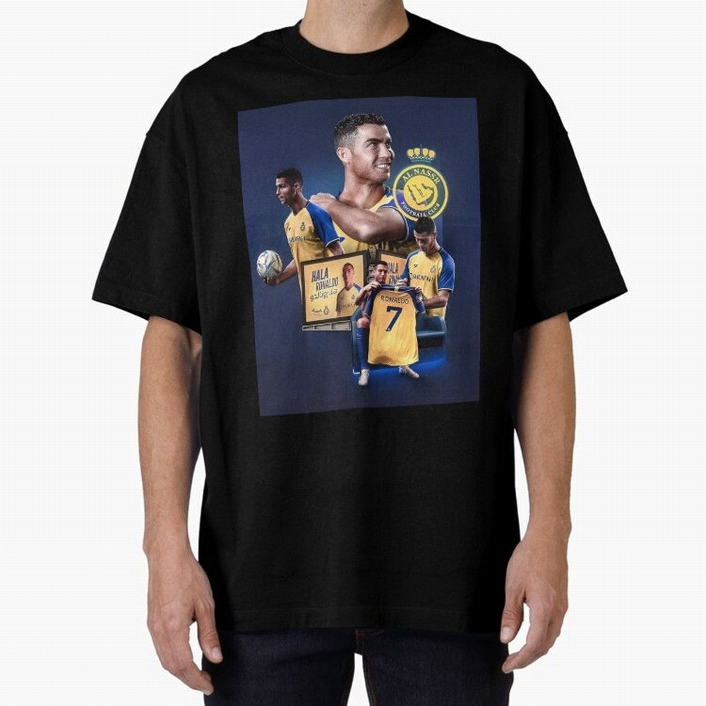 Art Cristiano Ronaldo Wallpaper Oversized T-Shirt Celebrate Football Heritage in the FIFA World Cup 2026 Journey through Neymar Highlights, Portugal Pride, Stadium Memories, Football Loyalty, International Chants and Championship Tradition; Made