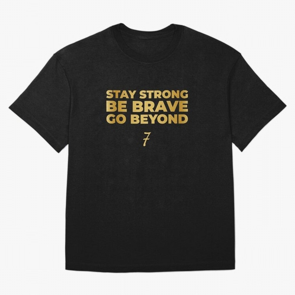 Stay Strong, Be Brave, Go Beyond (Gold Edition) Oversized T-Shirt Celebrate the Next Chapter of Global Football Passion for FIFA World Cup 2026, with CR7, Germany, Stadium Memories, Football Loyalty, International Chants and Championship Tradition;