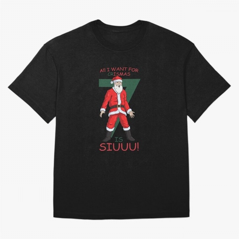 All I want for Christmas is Siuuuu Oversized T-Shirt Celebrate National Team Dreams in Global Football Passion for FIFA World Cup 2026 USA Canada Mexico, Featuring CR7 and Messi, England, France and Netherlands, Vintage Soccer Flavor, Modern