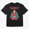 All I Want For Christmas is Siuuu Oversized T-Shirt Honor Football Greatness during FIFA World Cup 2026 for Fans of Mbappe and Brazil, Bringing Football History, Final Match Energy, Crowd Noise and Once in a Lifetime Moments; Perfect for Supporters