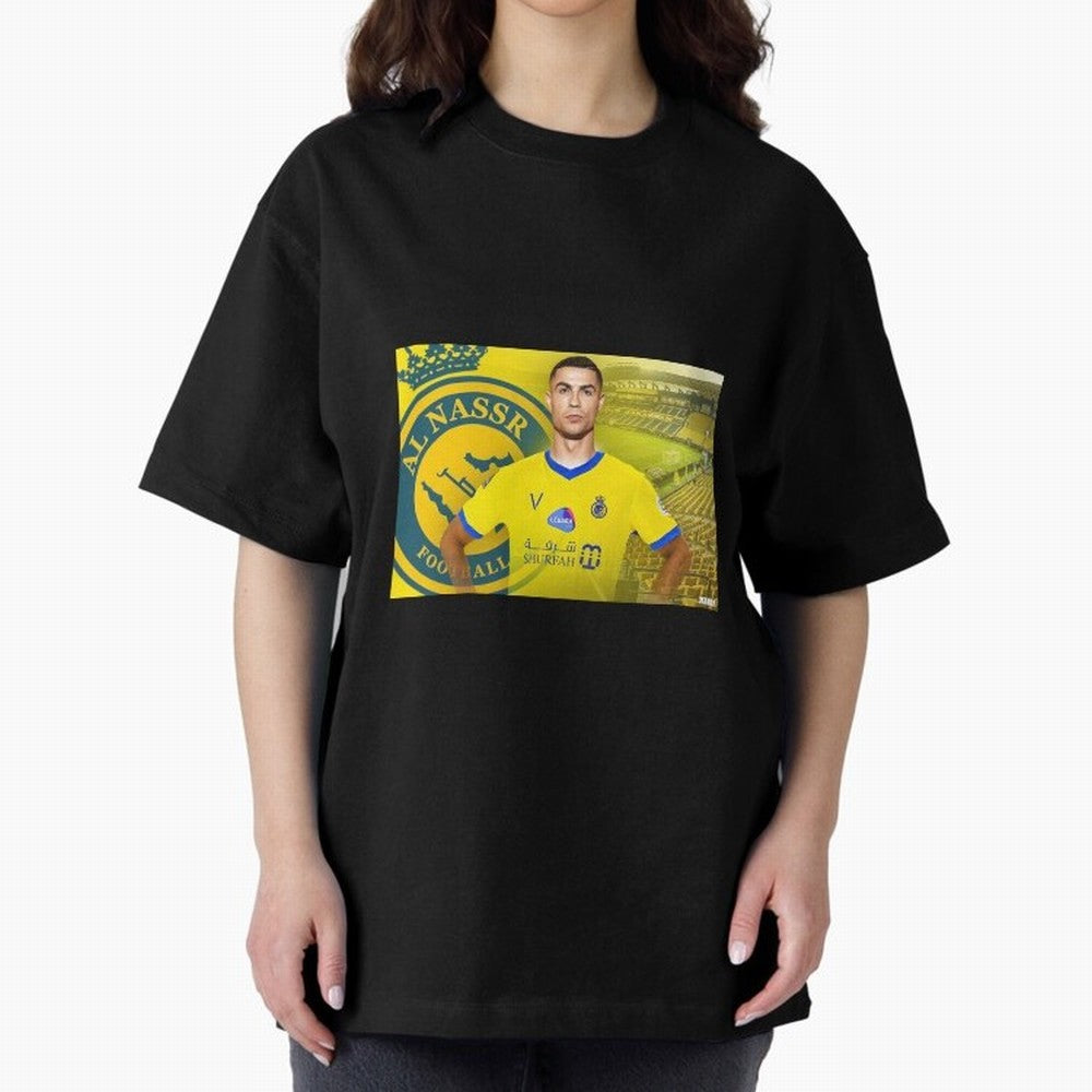 AL NASSR CRISTIANO RONALDO Oversized T-Shirt Support FIFA World Cup 2026 USA Canada Mexico for Fans of Mbappe and Argentina, France and Brazil, Bringing Stadium Memories, Football Loyalty, International Chants and Championship Tradition; Ideal for