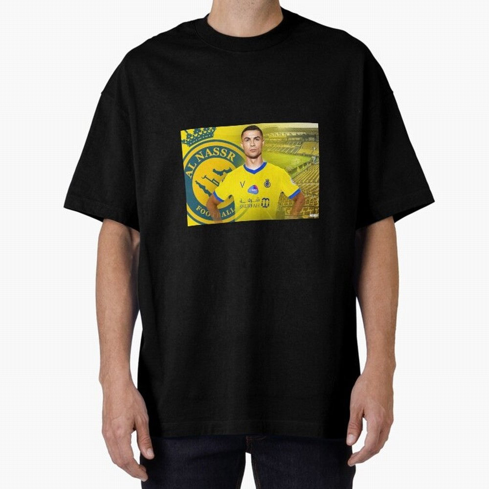 AL NASSR CRISTIANO RONALDO Oversized T-Shirt Support FIFA World Cup 2026 USA Canada Mexico for Fans of Mbappe and Argentina, France and Brazil, Bringing Stadium Memories, Football Loyalty, International Chants and Championship Tradition; Ideal for
