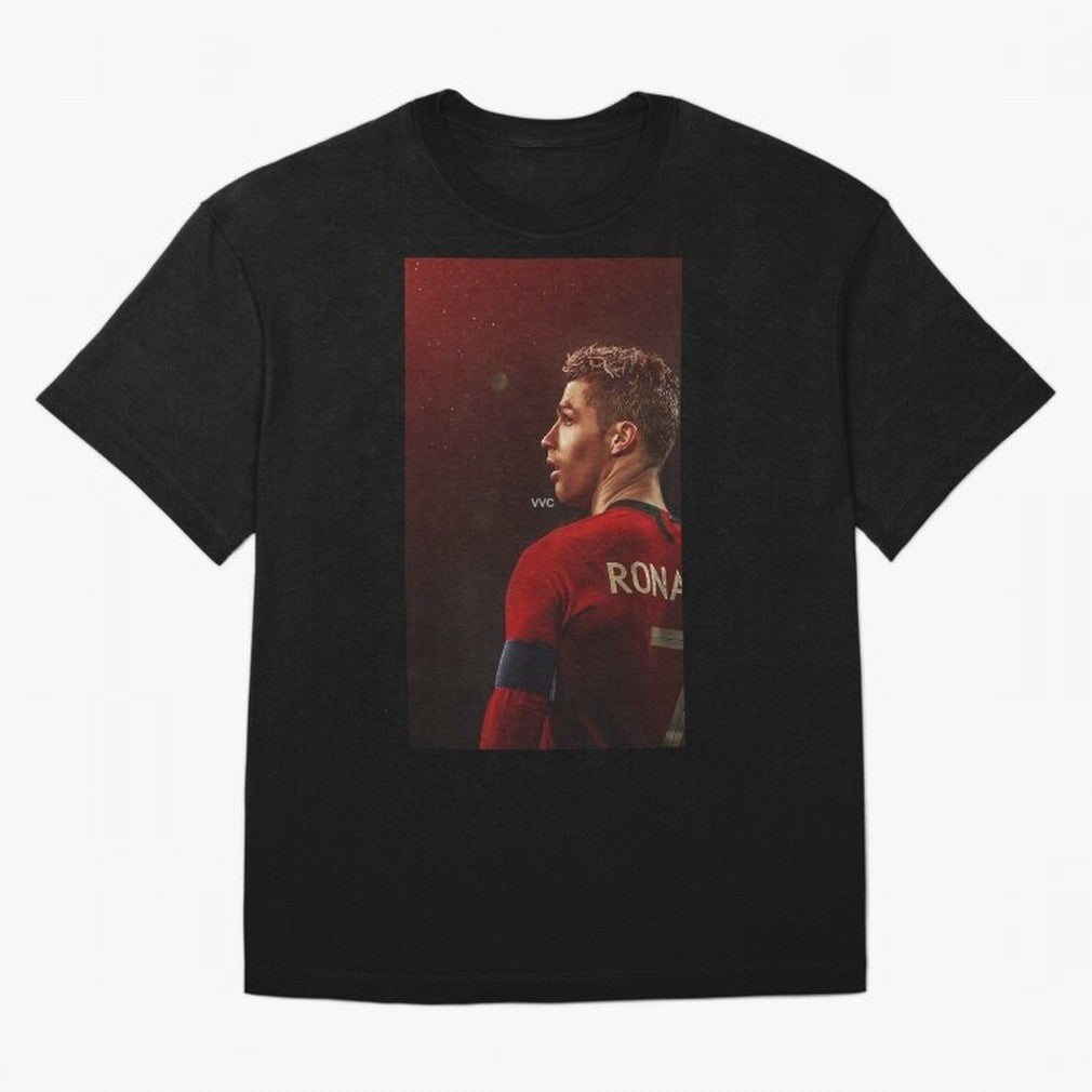 Art Ronaldo Wallpaper Oversized T-Shirt Cheer for Global Football Passion for FIFA World Cup 2026, Connected to Mbappe and Neymar, Brazil, Portugal and Argentina, Vintage Soccer Flavor, Modern Football Stars, National Flags and Final Night Emotion;