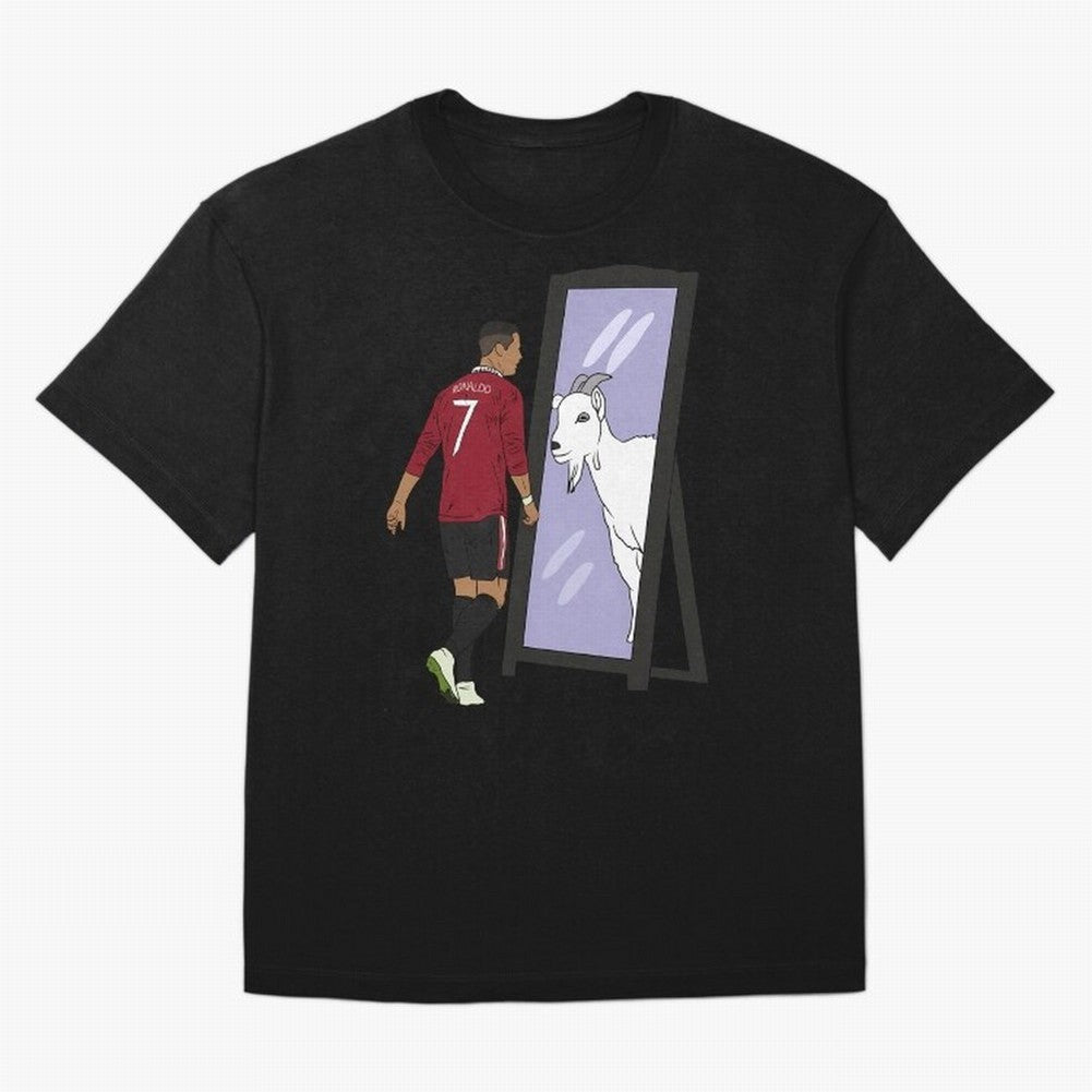 Cristiano Ronaldo Mirror GOAT Oversized T-Shirt Celebrate Football Dreams Across FIFA World Cup 2026 USA Canada Mexico for Fans of Mbappe and Neymar and Argentina and Brazil, Bringing Football Passion, Legendary Performances, Festival Vibes and
