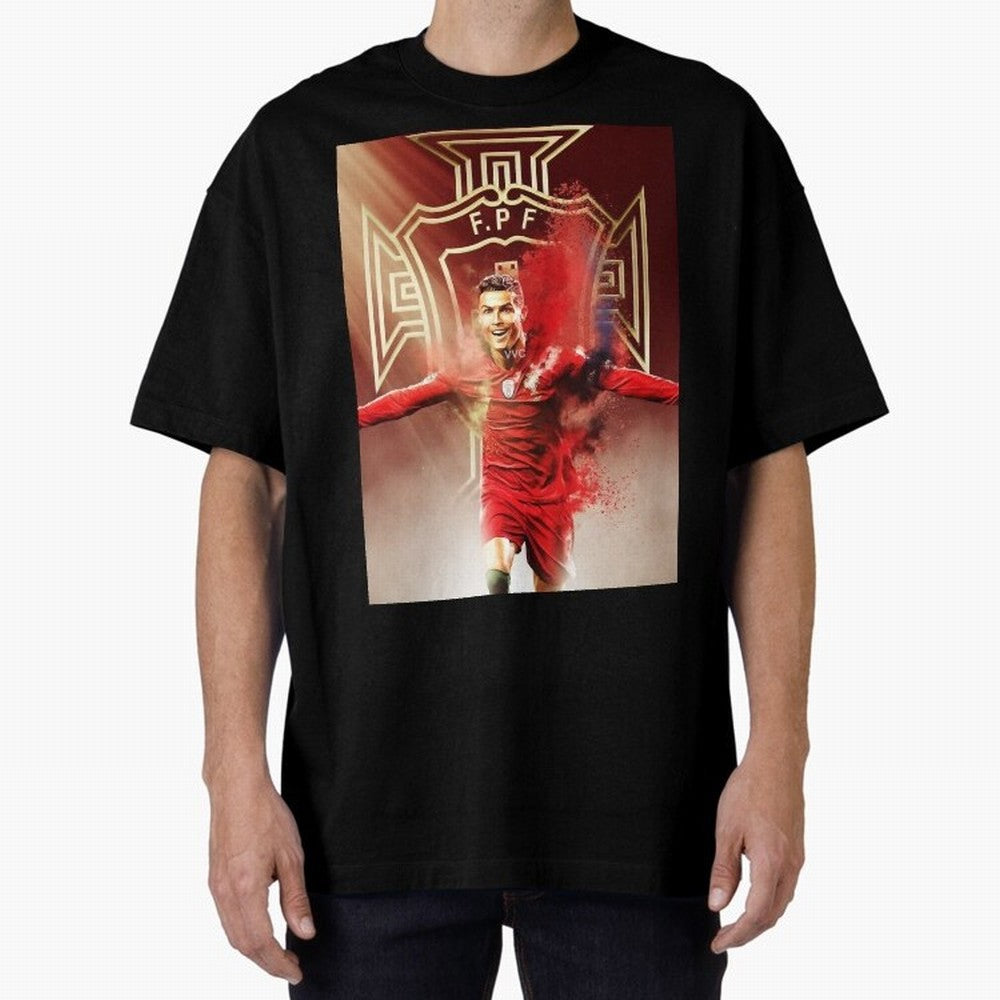 CR>7 Por Oversized T-Shirt Feel Global Football Passion for FIFA World Cup 2026 USA Canada Mexico, Featuring CR7 and Messi, France and Portugal, Football Festival Excitement, Trophy Ambitions, Country Rivalries and Star Player Buzz; Great for Watch