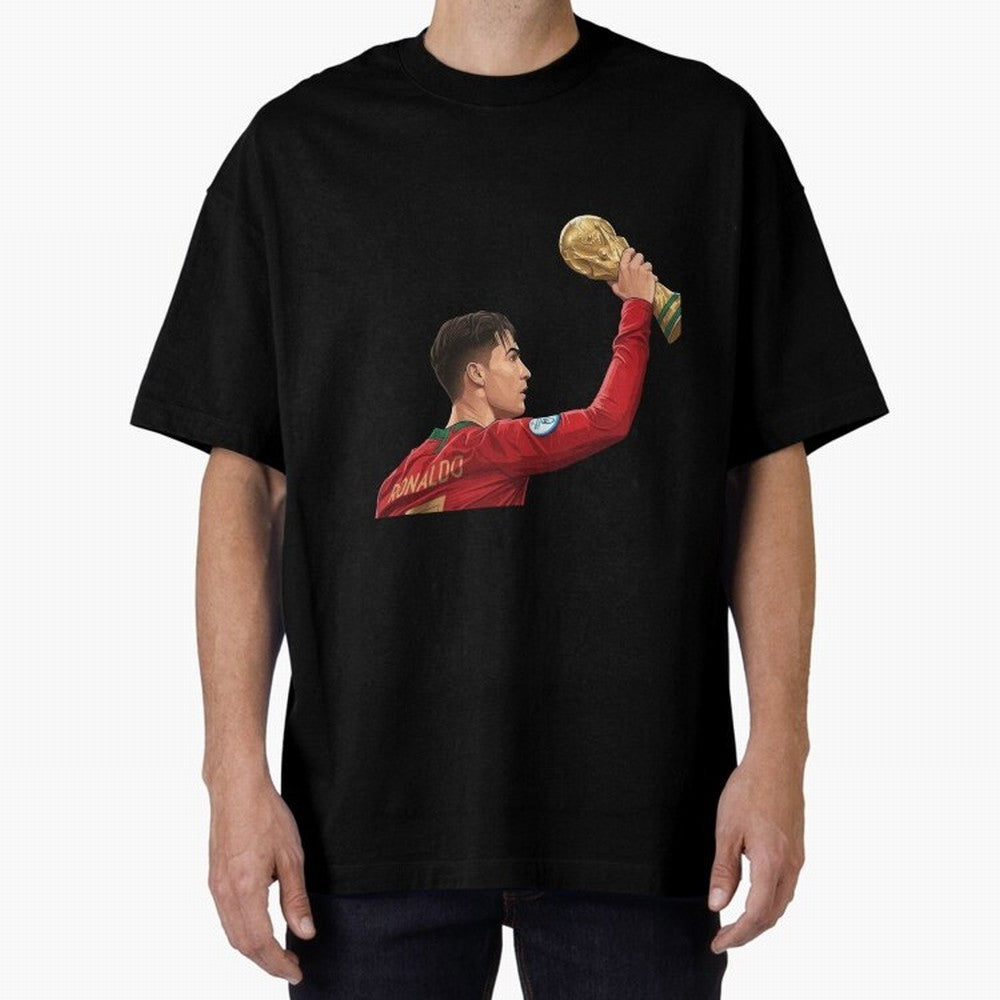 Cristiano Ronaldo Oversized T-Shirt Bring Supporter Culture to FIFA World Cup 2026 Group Stage for Fans of CR7 and Messi and Argentina, France and Brazil, Bringing Tournament Hype, Historic Matchups, Family Viewing Parties and Global Sports Pride;