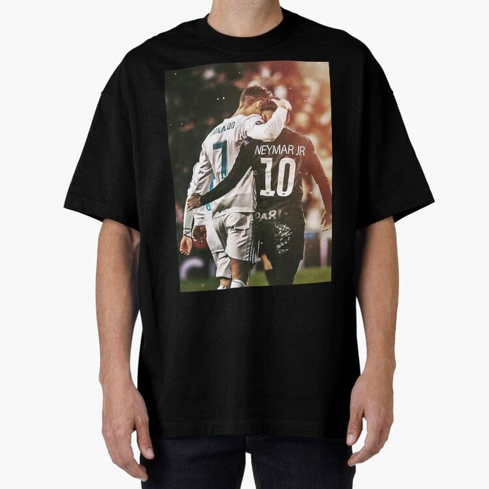 CR7 N Neymar Oversized T-Shirt Show Your Tournament Heart for Global Football Passion for FIFA World Cup 2026 USA Canada Mexico, Inspired by CR7 and Messi, England and Germany, Game Day Rituals, Football Legends, Country Pride and the Road to the