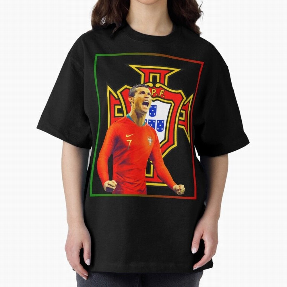cristiano ronaldo Oversized T-Shirt Carry the Colors and Pride of the FIFA World Cup 2026 USA Canada Mexico Journey through Cristiano Ronaldo Highlights, Spain Pride, Fan Favorite Moments, National Team Passion, Big Match Drama and Soccer History;