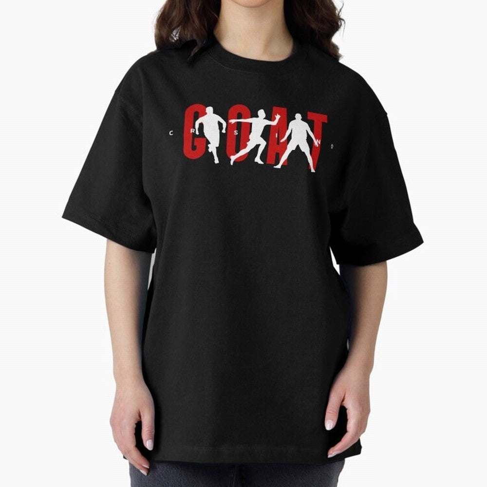 Cristiano Ronaldo Goat Oversized T-Shirt Create FIFA World Cup 2026 USA Canada Mexico Spirit, Highlighting Germany, Messi, Tournament Hype, Historic Matchups, Family Viewing Parties and Global Sports Pride; Ideal for Fans Who Follow Messi,