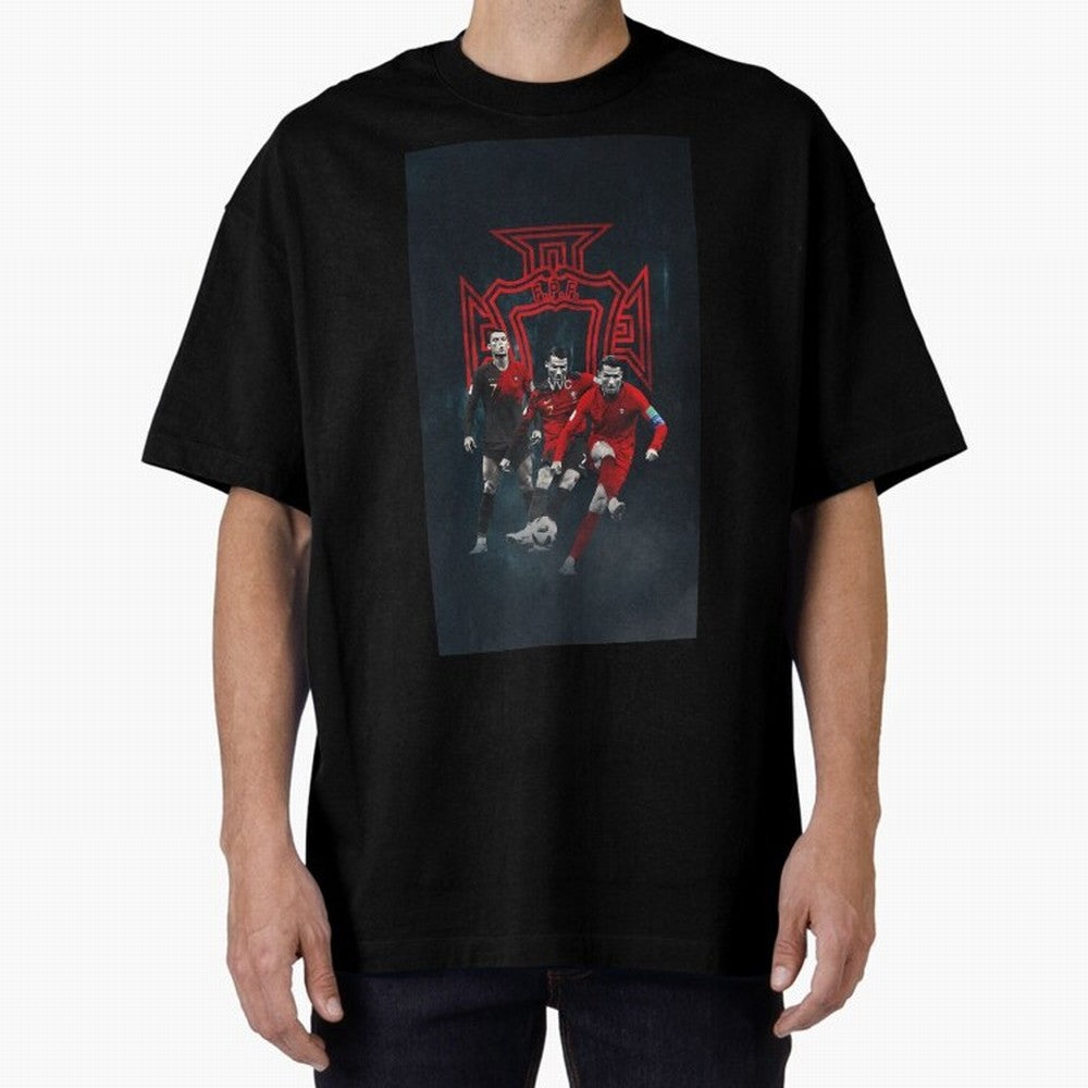 Art CR7 Wallpaper Oversized T-Shirt Join Supporters Worldwide for Global Football Passion for FIFA World Cup 2026, Inspired by Messi, Neymar and Mbappe, England, Football Passion, Legendary Performances, Festival Vibes and Supporter Community; Made