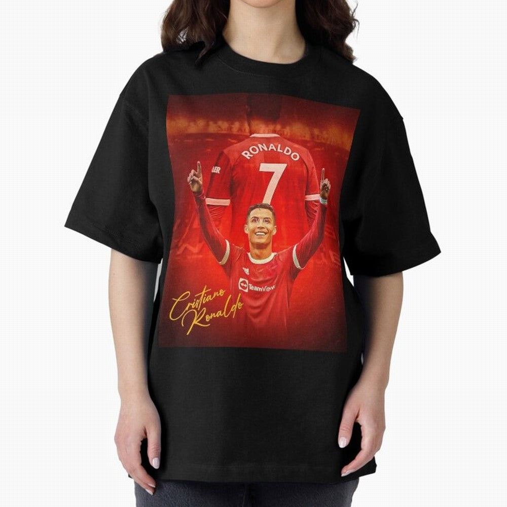 Cristiano Ronaldo ,Manchester 2022 Star, Football Poster, Ronaldo Gifts, Ronaldo Best Selling Oversized T-Shirt Show Your Tournament Heart for FIFA World Cup 2026 USA Canada Mexico Centered on Mbappe and Neymar, Brazil Energy, Retro Football