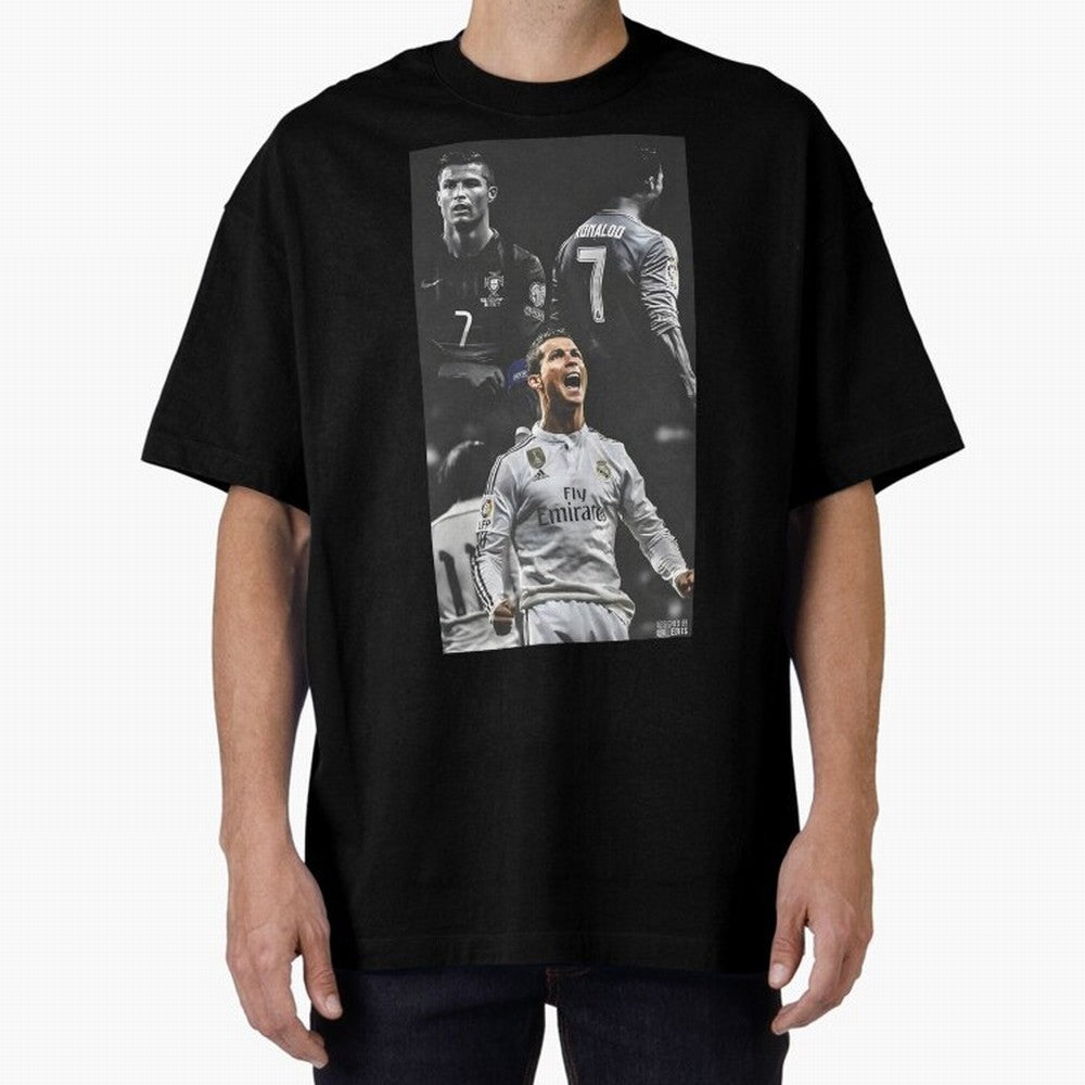 Cristiano Ronaldo CR7 Football Art Poster Oversized T-Shirt Celebrate Rivalries and Pride in FIFA World Cup 2026 Connected to Mbappe and Neymar, Spain and Netherlands Energy, Game Day Rituals, Football Legends, Country Pride and the Road to the