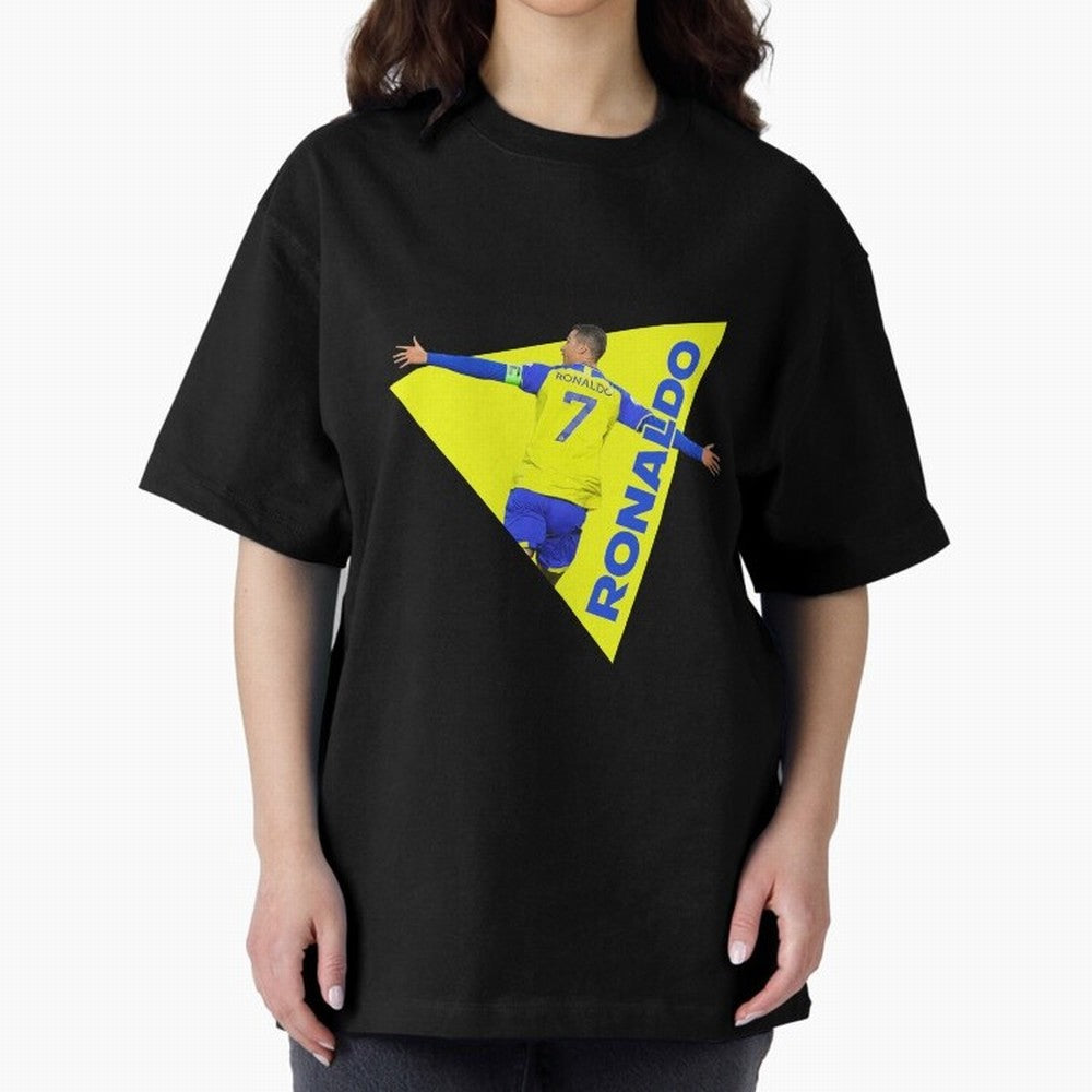 Cristiano Ronaldo Oversized T-Shirt Feel the Trophy Chase of Global Football Passion for FIFA World Cup 2026, Filled with Haaland and Mbappe, Spain, Stadium Chants, National Pride, Trophy Dreams and Unforgettable Football Memories; Created for