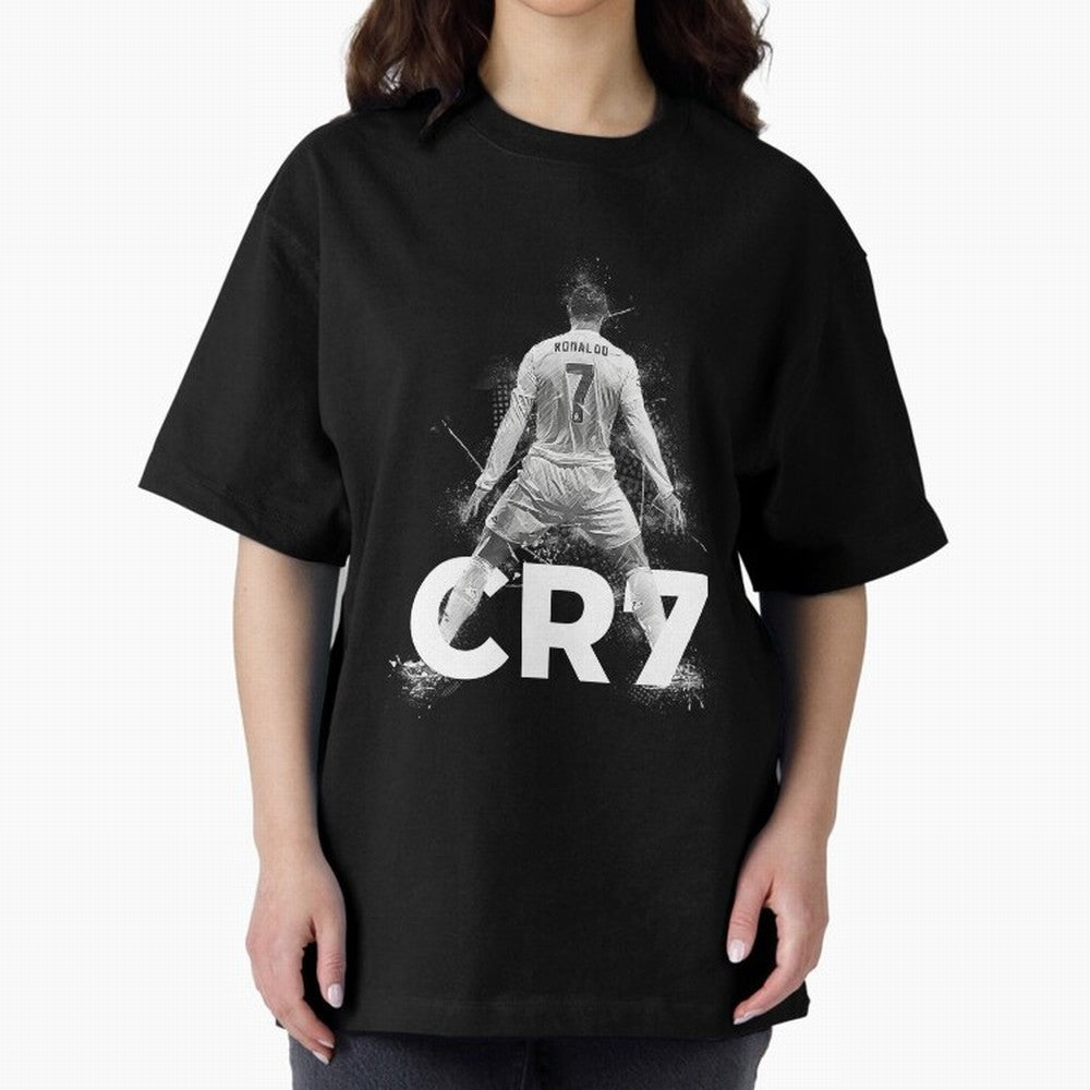 Cristiano Ronaldo CR7 Oversized T-Shirt Embrace FIFA World Cup 2026 Featuring Messi, CR7 and Mbappe, England and Germany Energy, Championship Spirit, Famous Goals, Roaring Crowds and International Football Unity; Great for Supporters Who Love