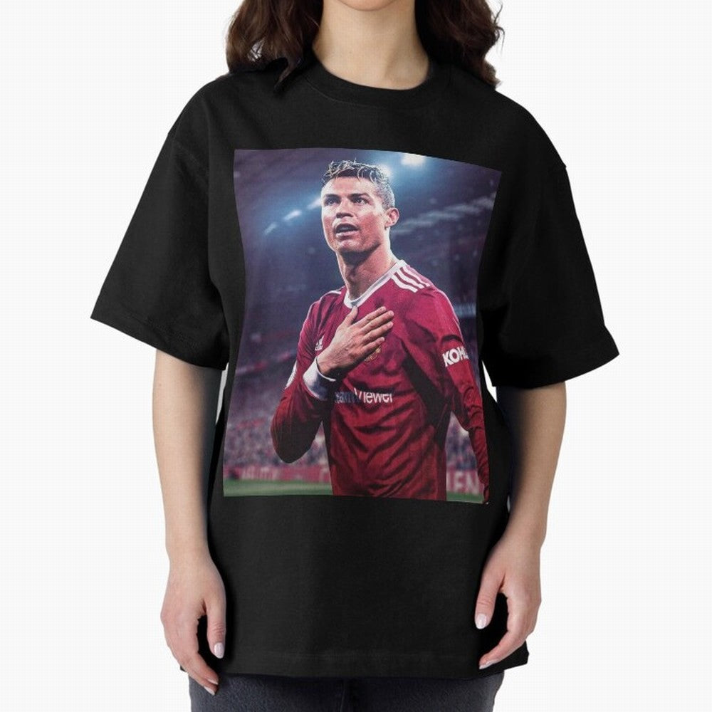Cristiano Ronaldo New Oversized T-Shirt Celebrate Rivalries and Pride in Global Football Passion for FIFA World Cup 2026 Group Stage, Connected to Cristiano Ronaldo, Portugal, Retro Football Energy, Iconic Rivalries, Trophy Chase Drama and Stadium